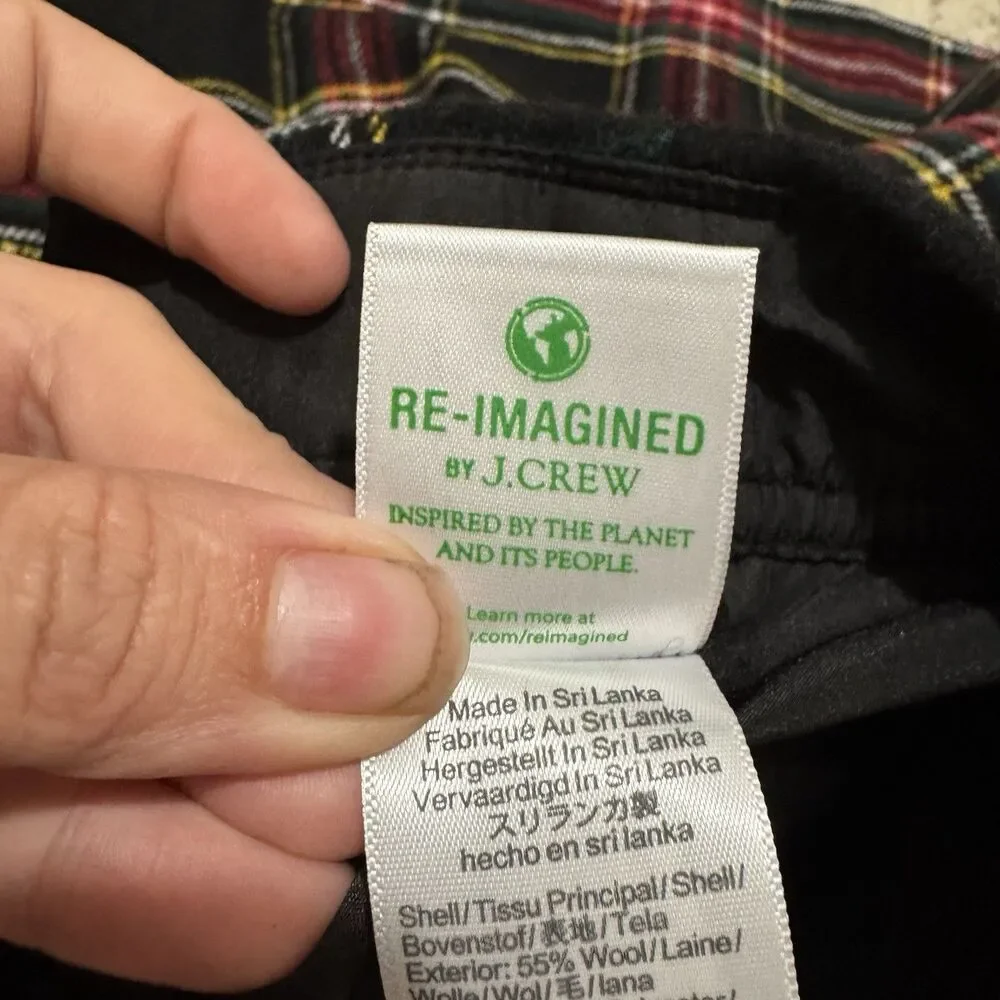 NEW J Crew Factory 14 Mini Skirt Plaid Wool Blend A Line A-Line Holiday
